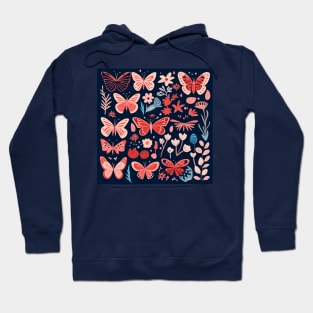 Butterfly and flowers pattern Hoodie